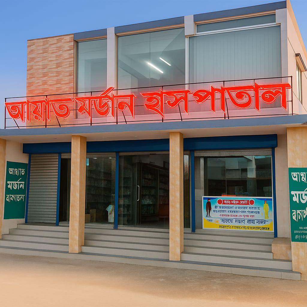 Ayat Modern Hospital building in Kunia, Gacha, Gazipur
